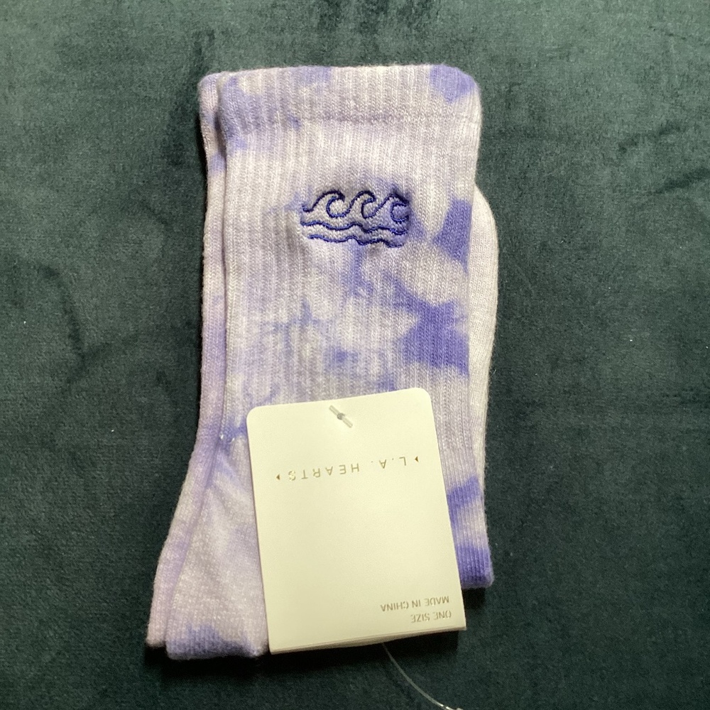 2/$13 LA Hearts Purple Tie Dye Socks